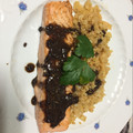 El cooksnap de Rosa Ruiz cuando hizo Salmón con reducción de balsámico y falso cous cous de coliflor.