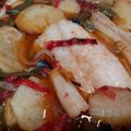 El cooksnap de Noelia Ruiz cuando hizo Pescado al horno con patatas, cebolla y pimientos.