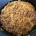El cooksnap de Zayra Hernandez Salbidegoitia cuando hizo Espaguetis con carne picada.
