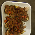 Thomasina Pantelides 's cooksnap of when they made Turkish stuffed aubergines with beef and tomatoes (Karniyarik) 🇹🇷.