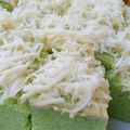 Cooksnap dari Bunda Arfa untuk resep Bolu pandan kukus (cake potong)