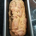 El cooksnap de María José Troncoso cuando hizo Budín de harina integral, harina de arroz, azúcar mascabo banana y frutos secos.