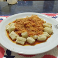 El cooksnap de sergio maldonado cuando hizo Ñoquis de papas (sin huevo) con salsa. #veganos.