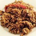 El cooksnap de Marieta cuando hizo Arroz de pollo con cerdo.