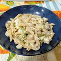 El cooksnap de Jesús Ruiz cuando hizo Macarrones integrales con bacalao y champiñones.
