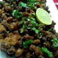 Hina Ibrahim's cooksnap of when they made Kalay chane ki chaat.