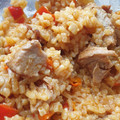 El cooksnap de Iván Casfe cuando hizo Arroz a la cúrcuma con secreto ibérico y salsa mojo.
