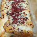 El cooksnap de cristina campello cuando hizo Hojaldre con queso de cabra, membrillo, jamón y semillas.
