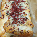 El cooksnap de cristina campello cuando hizo Hojaldre con queso de cabra, membrillo, jamón y semillas.