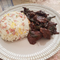 El cooksnap de Karen♡ cuando hizo Carne mongoliana con arroz chaufa..