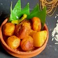 sandhya Dutta 's cooksnap of when they made আলু দিয়ে ছানাবড়ার ঝাল(Aloo diye chanaborar jhal recipe in bengali).
