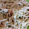 El cooksnap de Selene Albarran cuando hizo Espagueti verde con queso philadelphia.