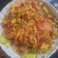 El cooksnap de Paula Cespedes cuando hizo Pescado al horno con papas, cebolla y morrón.