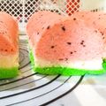 Cooksnap dari Sunnov untuk resep Bolu Kukus Semangka 🍉🍉🍉