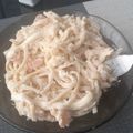 El cooksnap de Nicole Scarlett cuando hizo Tallarines salsa Blanca hecha en casa y camarones y jamón.