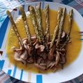 El cooksnap de Enrique Miguel Carnicero cuando hizo Seta Shiitake, espárragos y crema de puerros, zanahoria y patata.