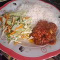 @Rahma Barde's cooksnap of when they made White rice with stew and salad.