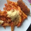 El cooksnap de Daniel Tobon cuando hizo Penne Rigate en Salsa de Camarones a la Diabla.