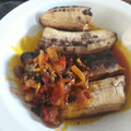 Vicky's cooksnap of when they made Bole and scented leave sauce.