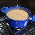 El cooksnap de Luis Javier López cuando hizo Atole champurrado de chocolate.