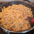 El cooksnap de Eliana Paola Barrios López cuando hizo Macarrones con nata, bacon, queso y champiñones.