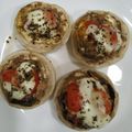 El cooksnap de Paa cuando hizo Portobello rellenos con jamón, rulo de cabra y cherrys.