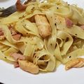 El cooksnap de Raúlin Martínez cuando hizo Tallarines con pollo y jamón.
