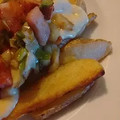 El cooksnap de MARALA🍀🍀 cuando hizo Papas fritas con salsa de cheddar, panceta y cebolla de verdeo.