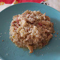 El cooksnap de Paola cuando hizo Risotto de jamón ibérico y setas.