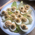 El cooksnap de Nacho Albarrán cuando hizo Huevos rellenos con atún y mostaza a la antigua.