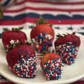 Mish's cooksnap of when they made 4th of July Strawberries.