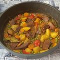 El cooksnap de Gilbert (Aprenent a la vida 📚♻️☯️) cuando hizo 75. Estofado de seitán a la jardinera vegano.