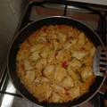 El cooksnap de Antonio cuando hizo Arroz con pollo.