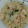 El cooksnap de Maria Jose Bleda Rodriguez De Vera cuando hizo Tallarines con gambas y calabacin (En blanco) o tagliatelle con gamberi e zucchine.