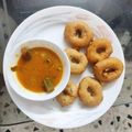 Risha Shah 's cooksnap of when they made Medu vada urad dal vada.