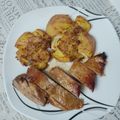 El cooksnap de Diego cuando hizo Secreto de cerdo al horno y patatas aplastadas.