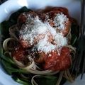 Christie's cooksnap of when they made Pasta and meatballs.