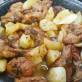 El cooksnap de Adolfo Aliaga cuando hizo Conejo al ajillo con patatas y guisantes.