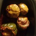 Emilee Craver's cooksnap of when they made Crockpot - Turkey Stuffed Bell Peppers.