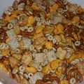 Jamie 's cooksnap of when they made NO BAKE RANCH FLAVORED SNACK MIX (kid friendly).