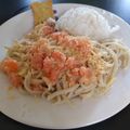El cooksnap de María Ayala cuando hizo Pastas con camarones y crema de leche.