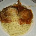 El cooksnap de Gisella Romero cuando hizo Spaghetti con albóndigas en tuco.