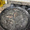 El cooksnap de Rodin cuando hizo Arroz negro con gambas y calamares.