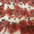El cooksnap de Montes Alphas cuando hizo Carpaccio de jamón crudo.