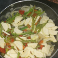 El cooksnap de Ari Rodriguez cuando hizo Huevos revueltos con verduras.