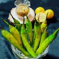 Sangita Kalra's cooksnap of when they made Instant Green Chilli Pickle / Gujarati Raita Marcha.