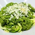 El cooksnap de LaMachin cuando hizo Espaguetis de calabacín con pesto de brócoli.