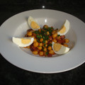 El cooksnap de latuto cuando hizo Garbanzos fritos con jamón y chorizo ibérico.