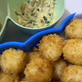 Cooksnap dari Tri Wahyu Indah Mulyaningrum untuk resep Bola-Bola Nasi Saus Keju Ayam Kailan Anak 1 Tahun+ Anti GTM