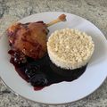 El cooksnap de Lfmv cuando hizo Confit de pato con reducción de oporto y patatas confitadas en la grasa del pato.